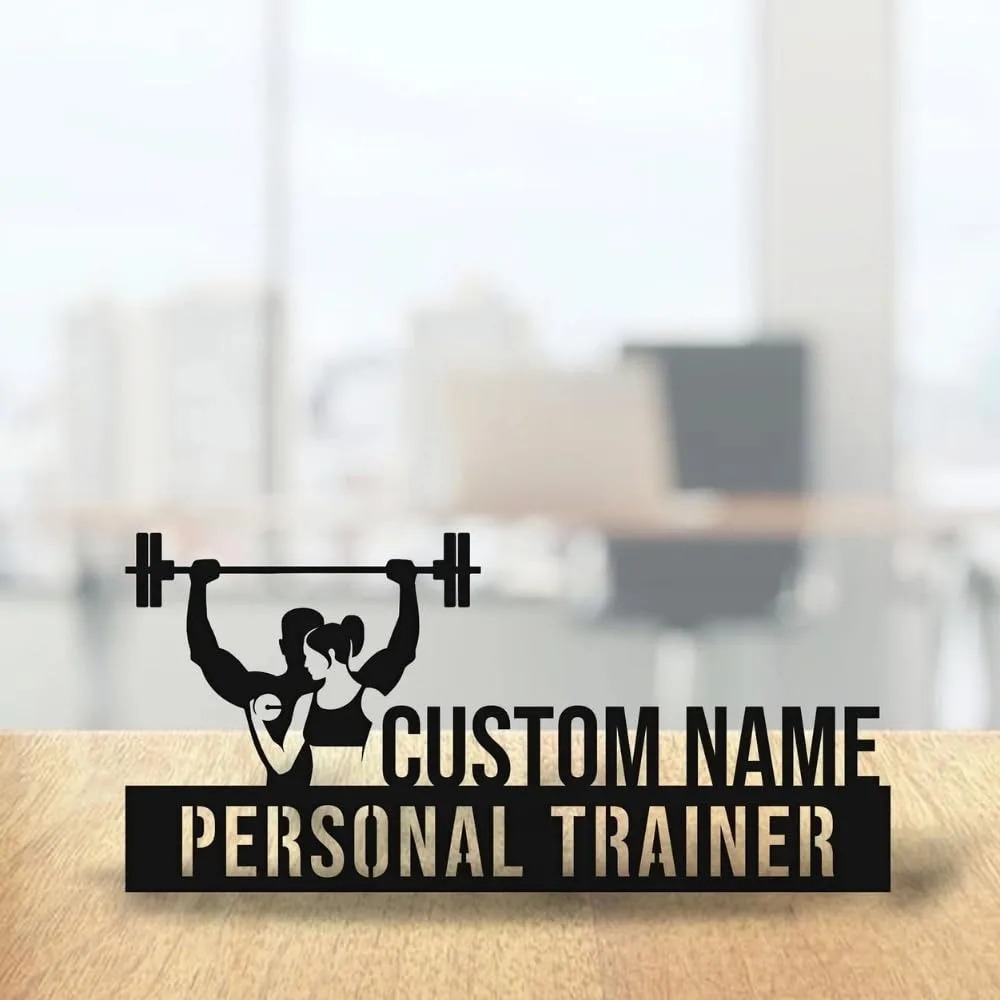 Desk Name Plate - Custom Engraved Personal Trainer Metal Desk