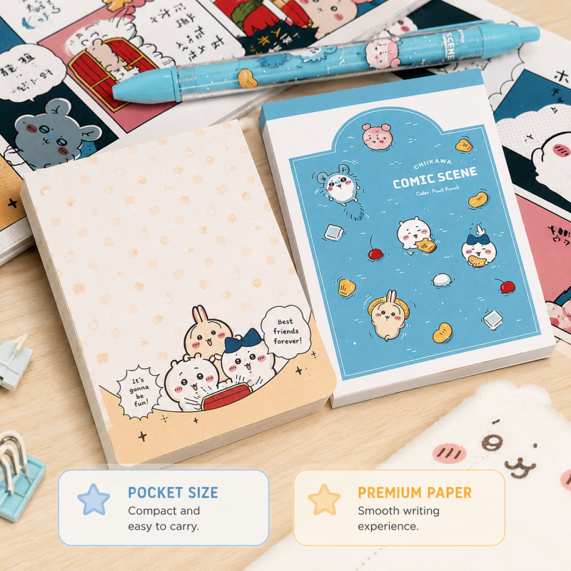 Office Supply Office Stationery Items - Cartoon Chiikawa Mini Notebook Portable Memo