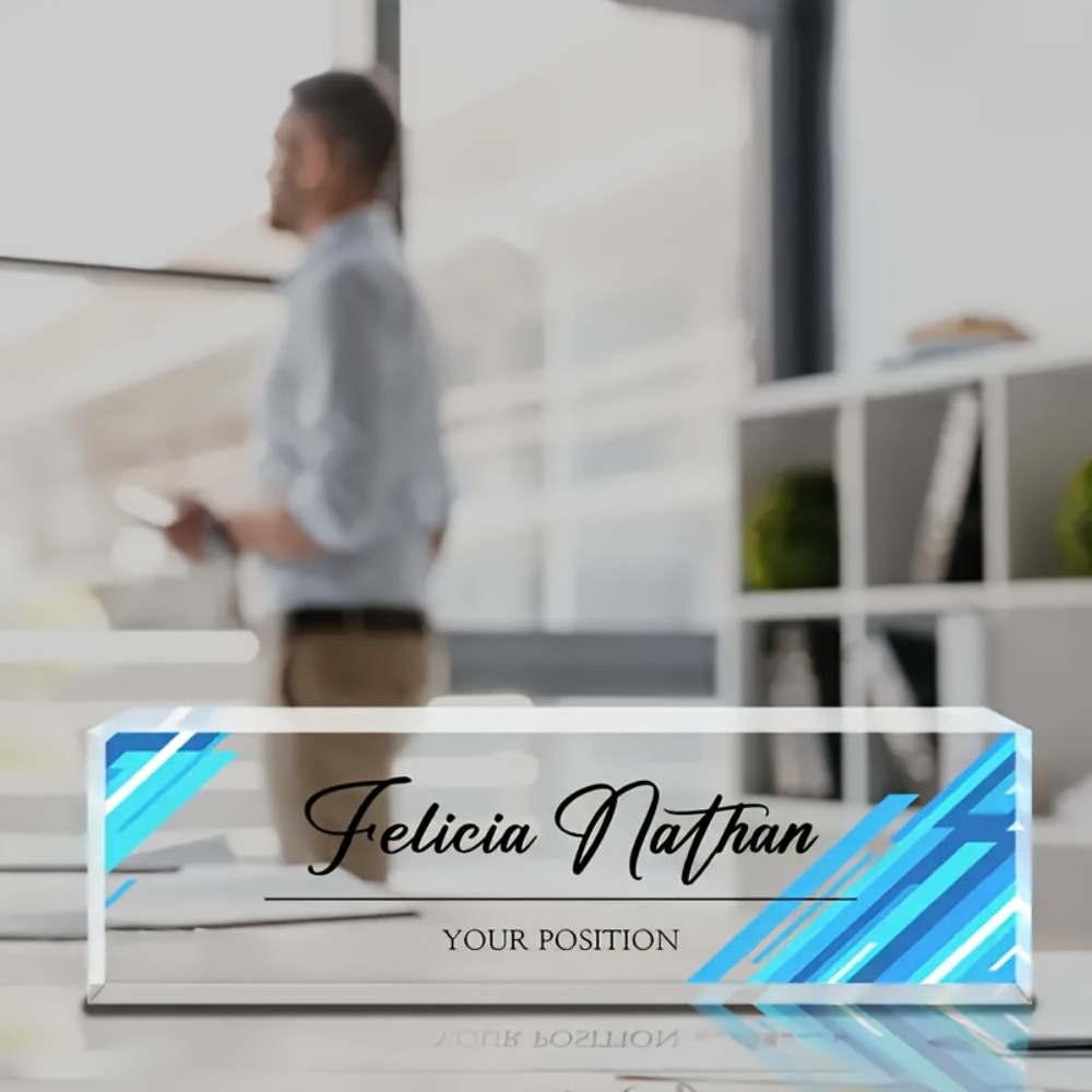 Desk Name Plate - 1pc Custom Acrylic Desk Nameplate for