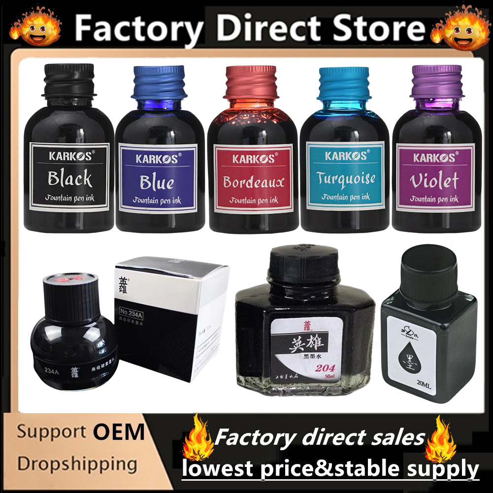 Calligraphy Ink Bottle - 1 Bottle YingXiong Black Colorful Fountain