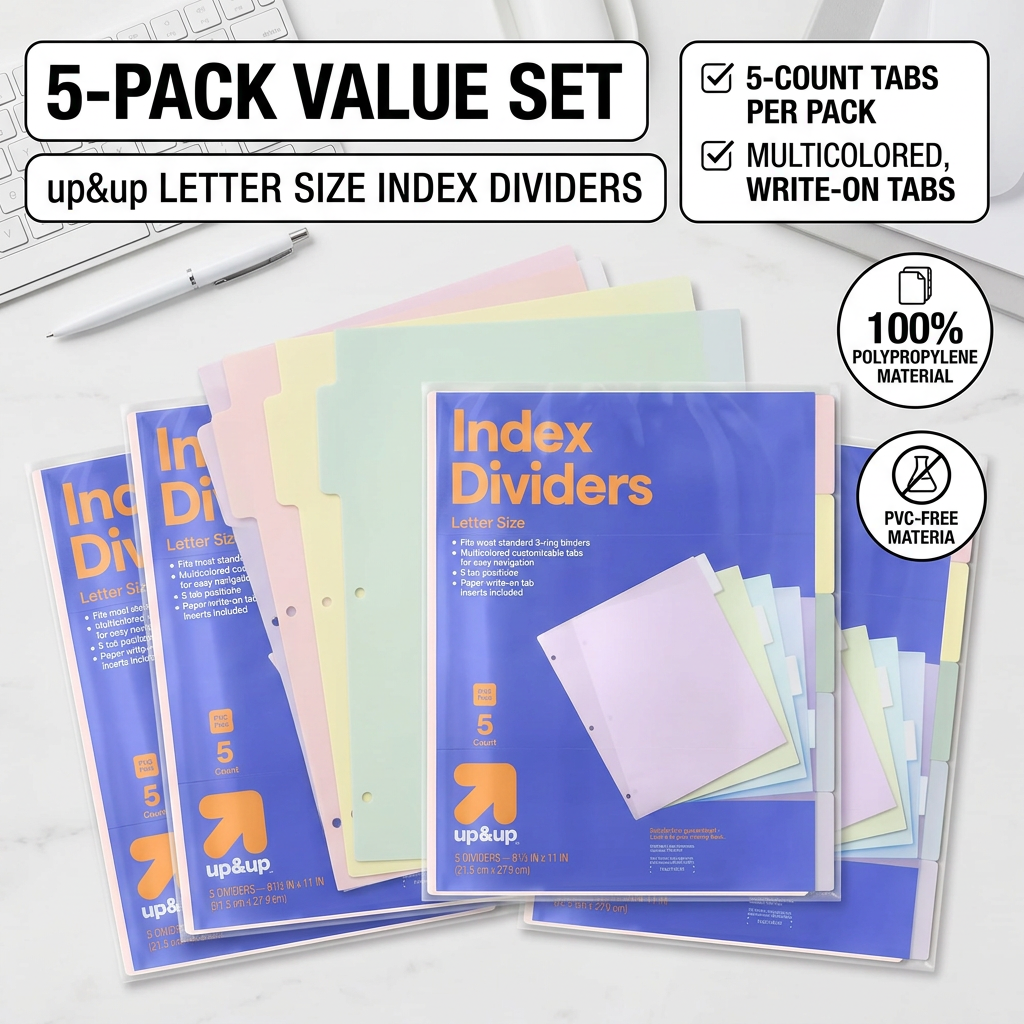 Index Tab Divider - 2026 New 5 Pack Multicolor Index