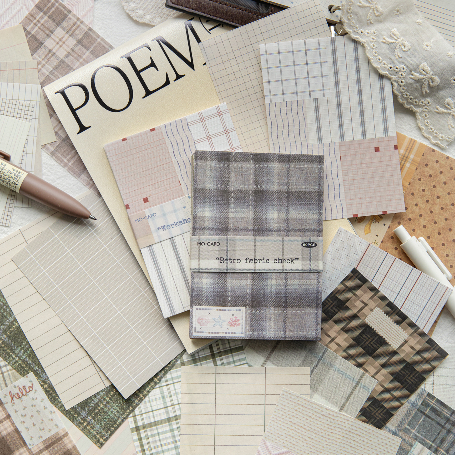 Journal GO 50pcs Kawaii Plaid  - Office Stationery Supply List ulasan dan harga