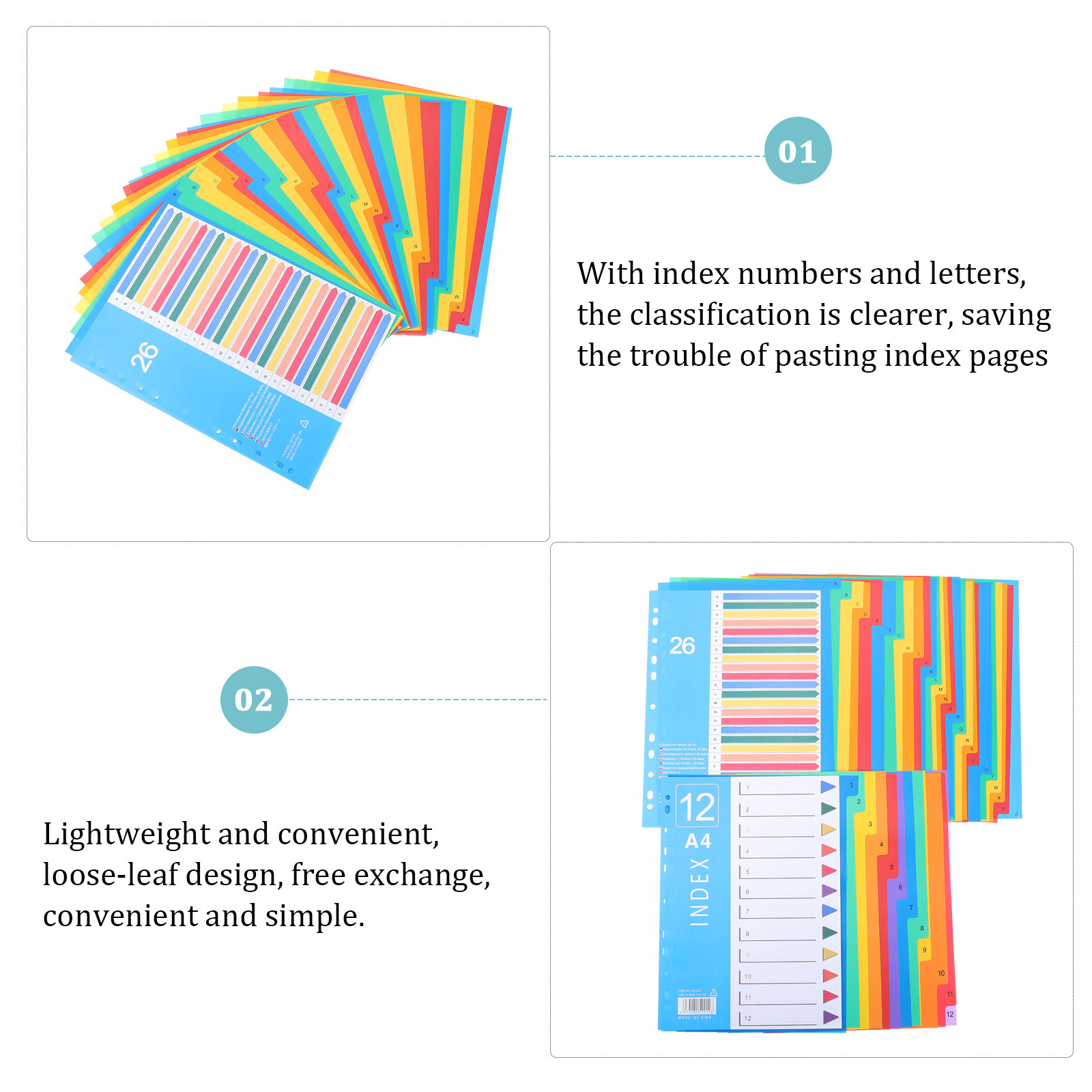38pcs Loose-Leaf Tabs Dividers - Index Tab Divider ulasan dan harga