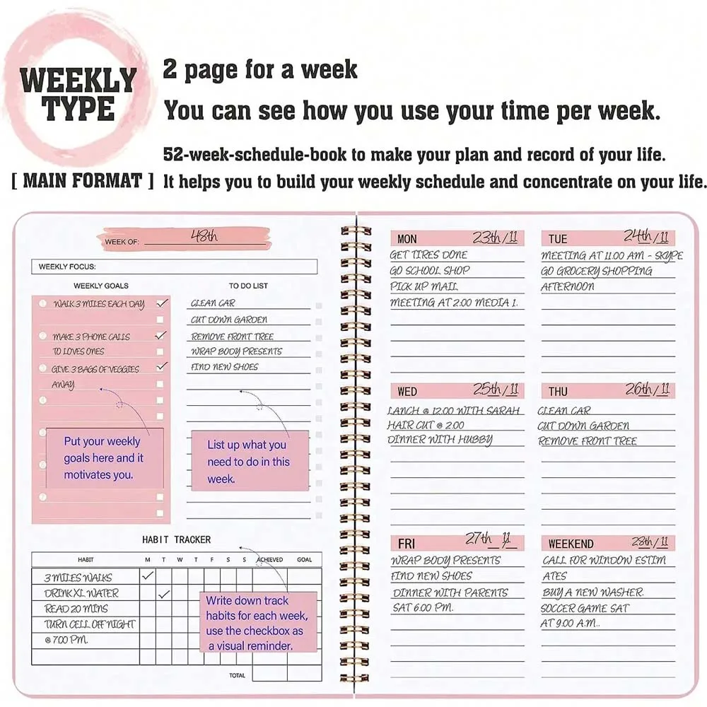 A5 Weekly Planner Coil Daily P - Planner Weekly Budget ulasan dan harga