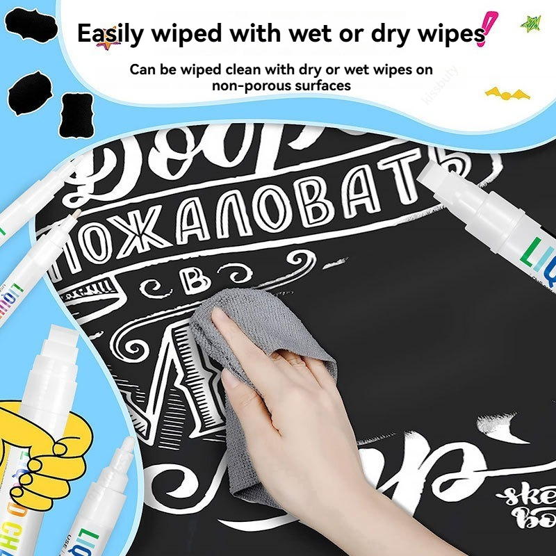 5pcs/set White Chalk Markers L - Whiteboard Marker Set ulasan dan harga