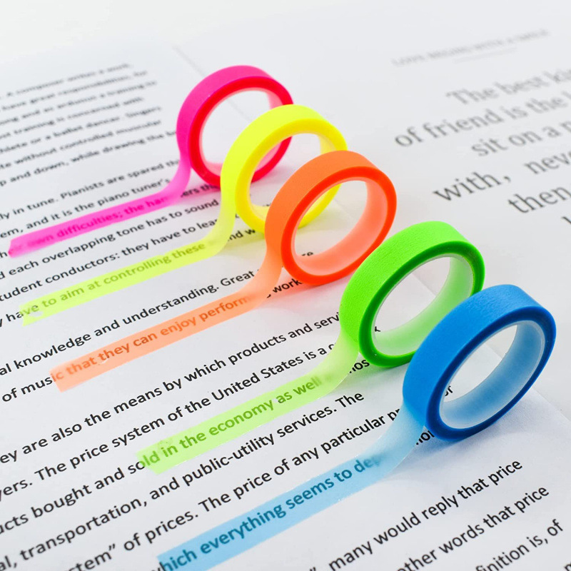 5Rolls Transparent Fluorescent - Index Tab Divider ulasan dan harga