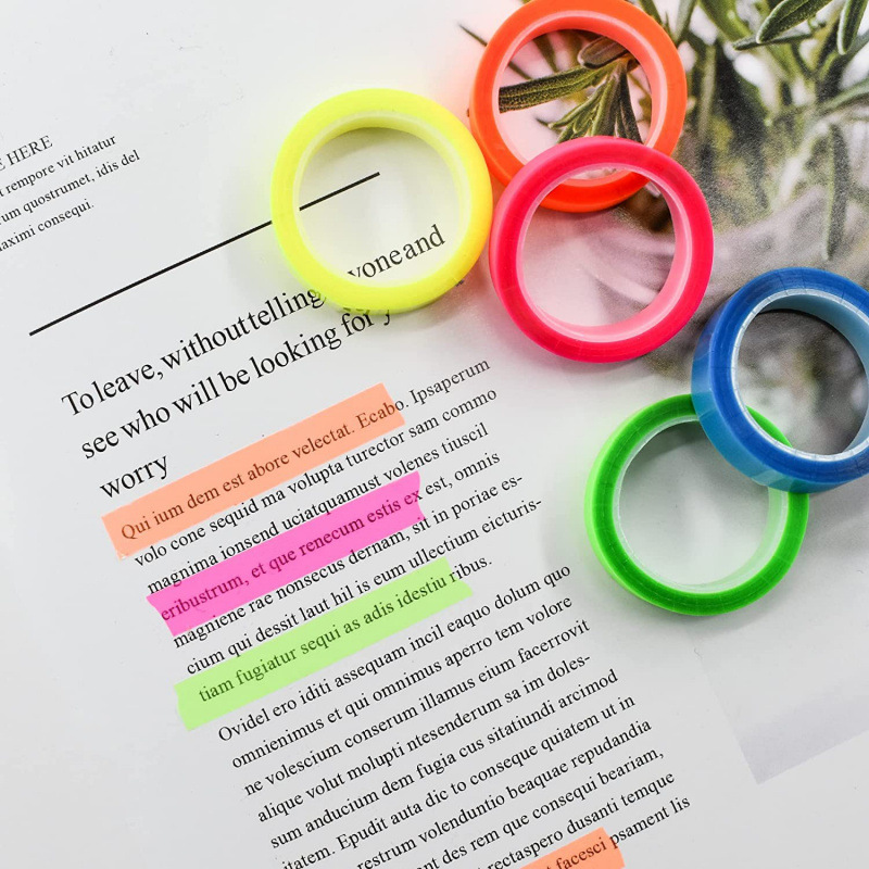 5Rolls Transparent Fluorescent - Index Tab Divider ulasan dan harga