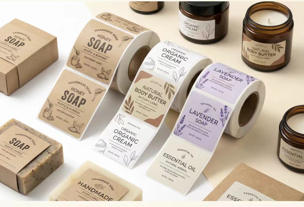 Custom Eco-Friendly Kraft Pape - Sticker Label Roll ulasan dan harga
