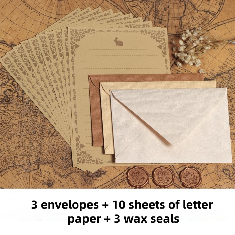 16PCS Vintage Linen Envelopes  - Wax Seal Stamp Kit ulasan dan harga