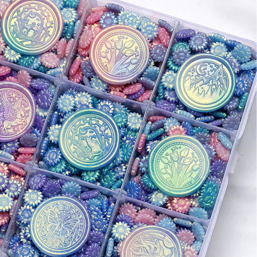 100pcs Mixed Color Glitter Dre - Wax Seal Stamp Kit ulasan dan harga