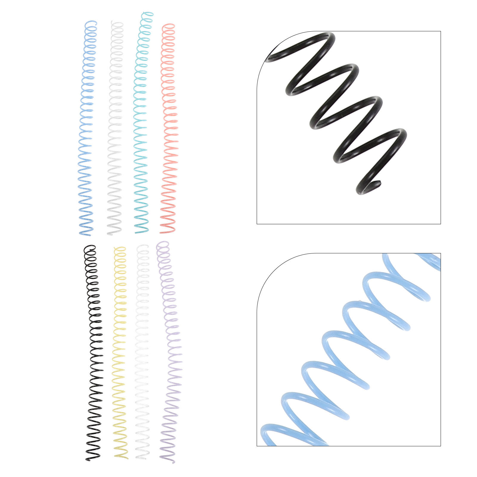 8Pcs Spiral Coil Binder Rings  - Binding Comb Plastic ulasan dan harga