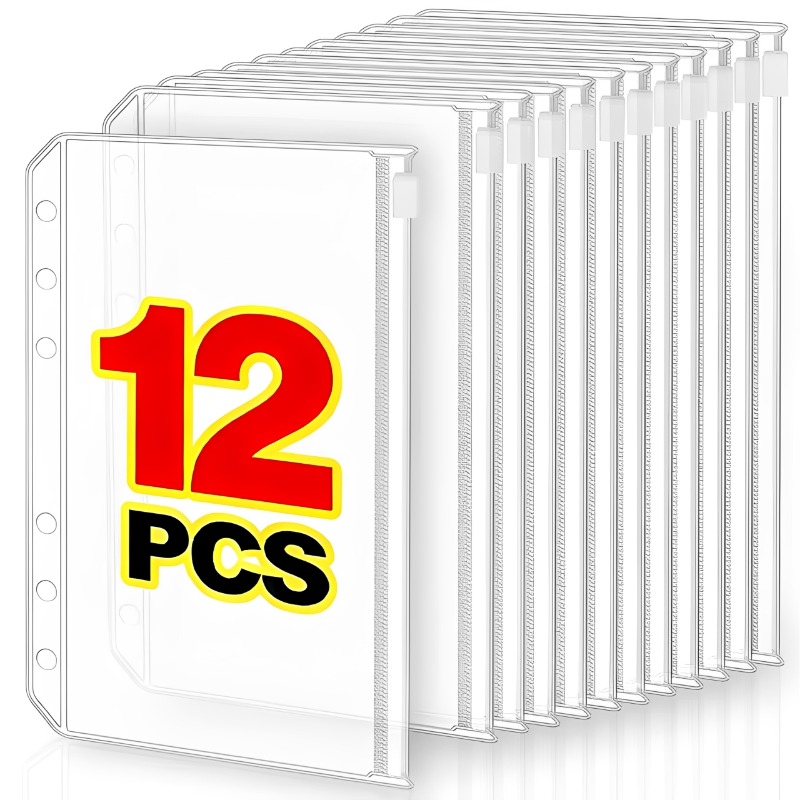 2-12Pcs Clear A6 6-Hole Binder - Planner Weekly Budget ulasan dan harga