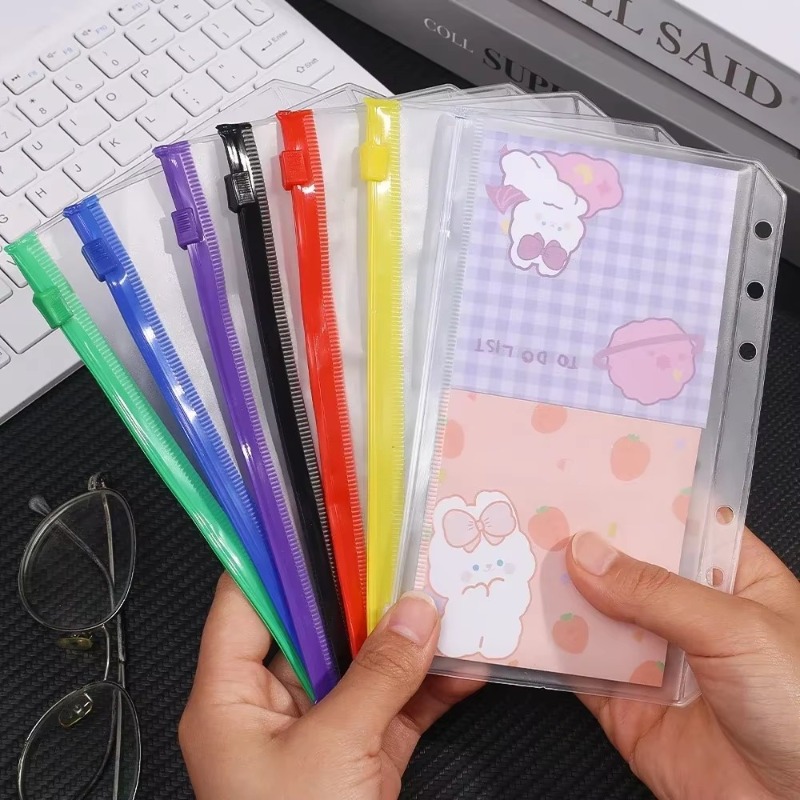 2-12Pcs Clear A6 6-Hole Binder - Planner Weekly Budget ulasan dan harga