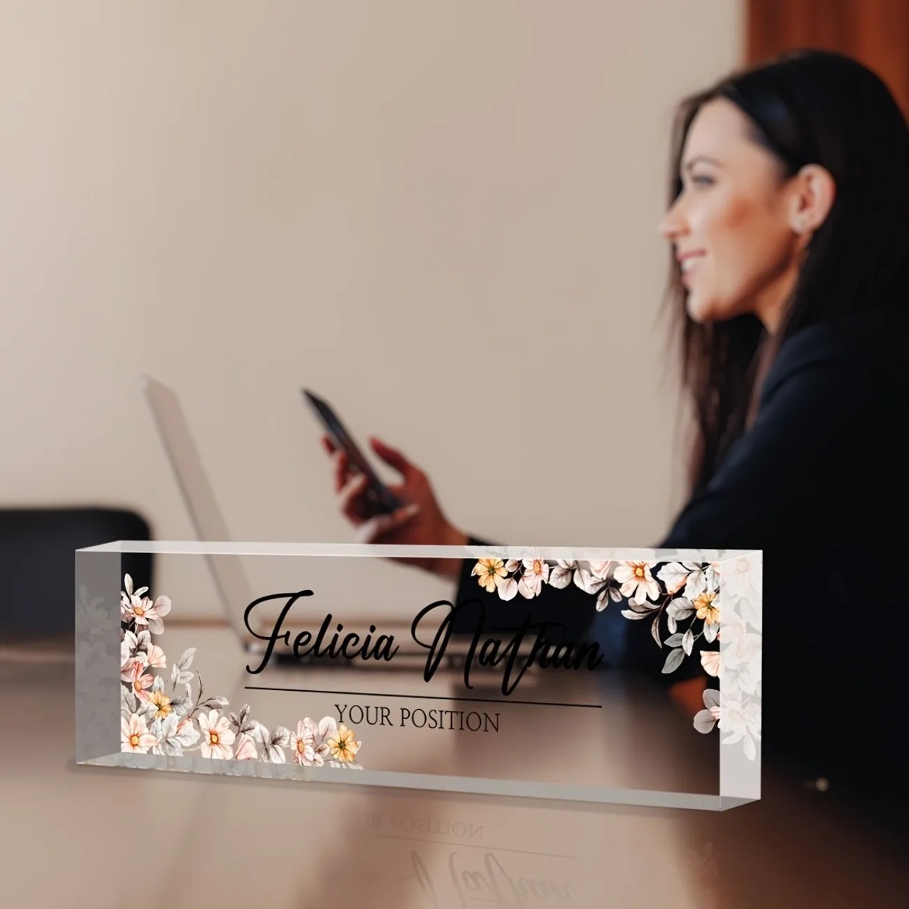 [2D Flat] Custom Acrylic Desk  - Desk Name Plate ulasan dan harga
