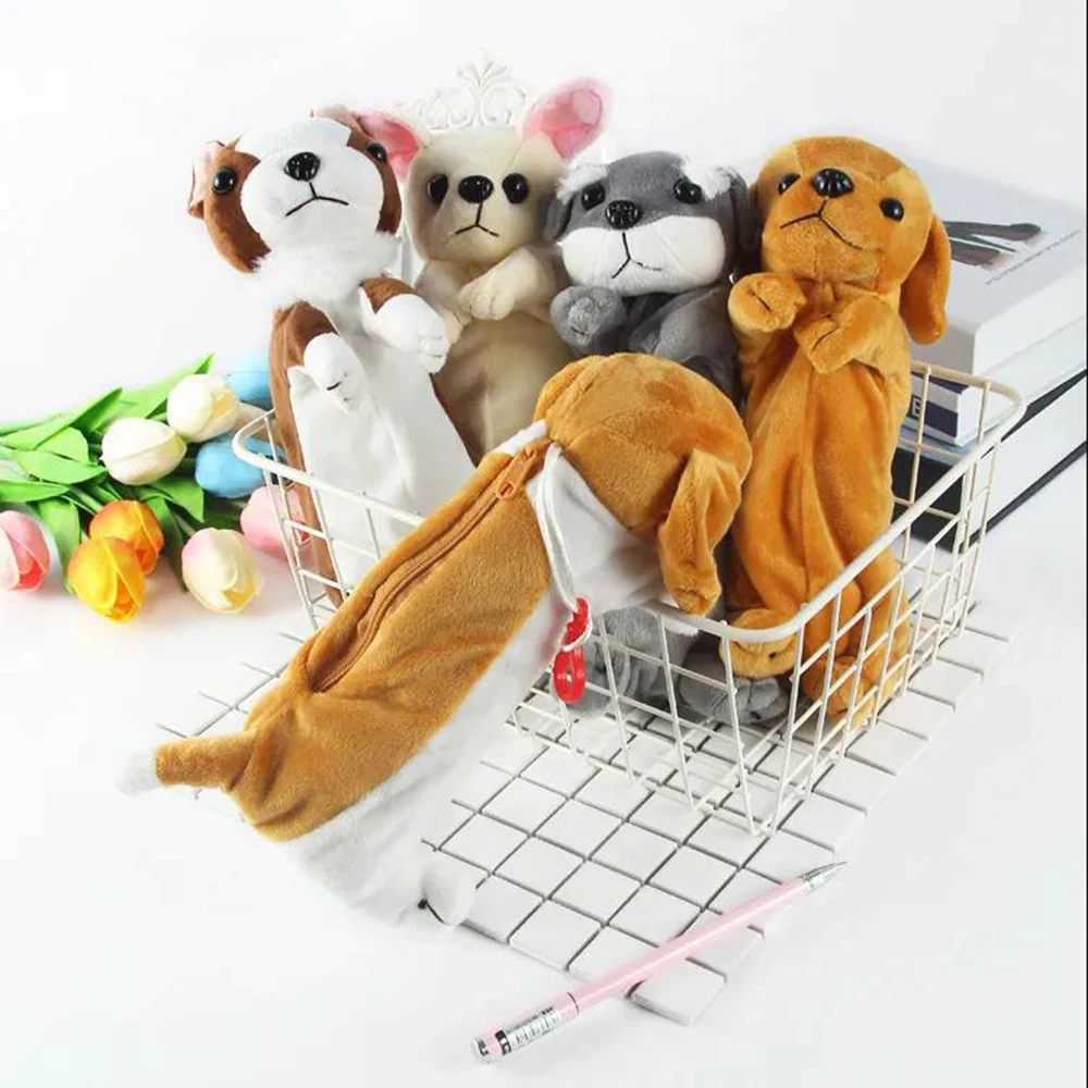 Cartoon Plush Dog Pencil Bag K - Office Supply Office Stationery Items ulasan dan harga