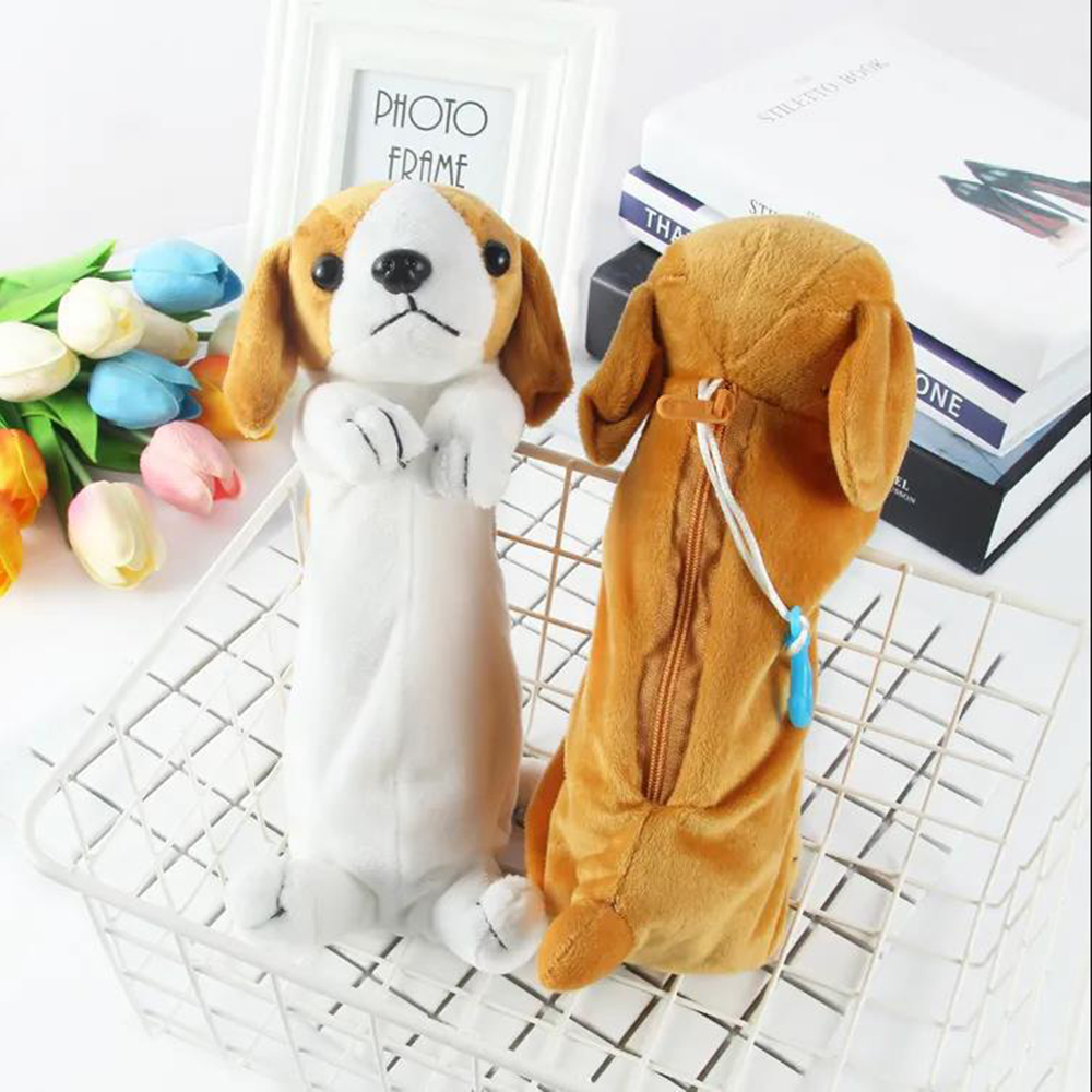 Cartoon Plush Dog Pencil Bag K - Office Supply Office Stationery Items ulasan dan harga