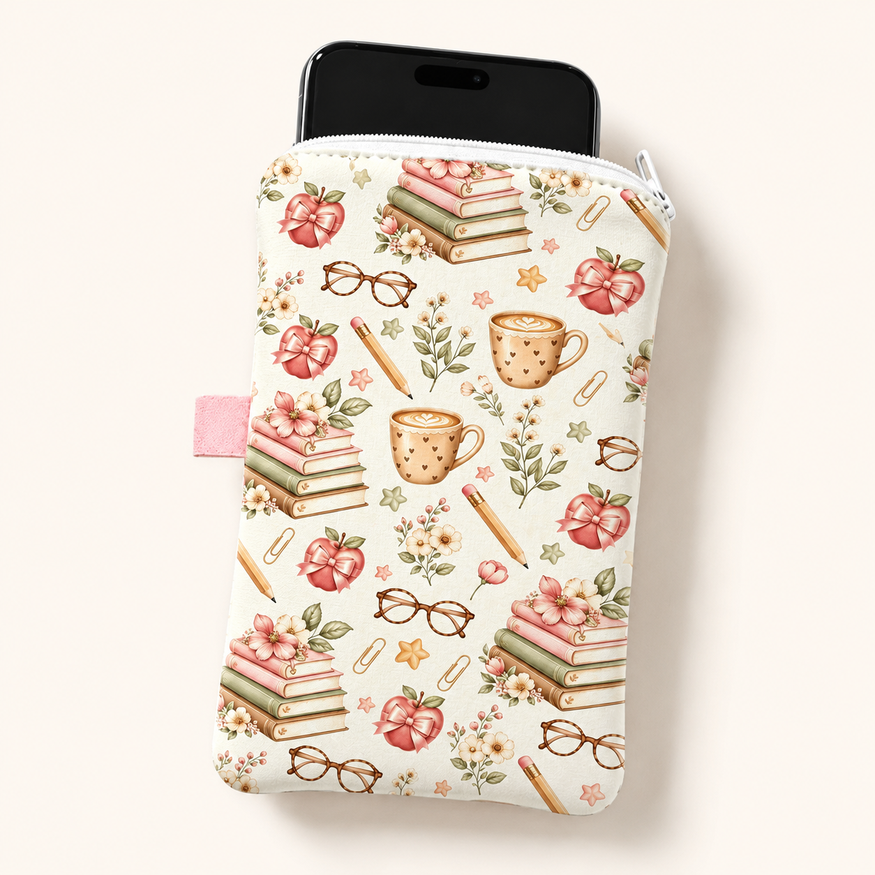 Book Coffee Floral Phone Pouch - Index Tab Divider ulasan dan harga