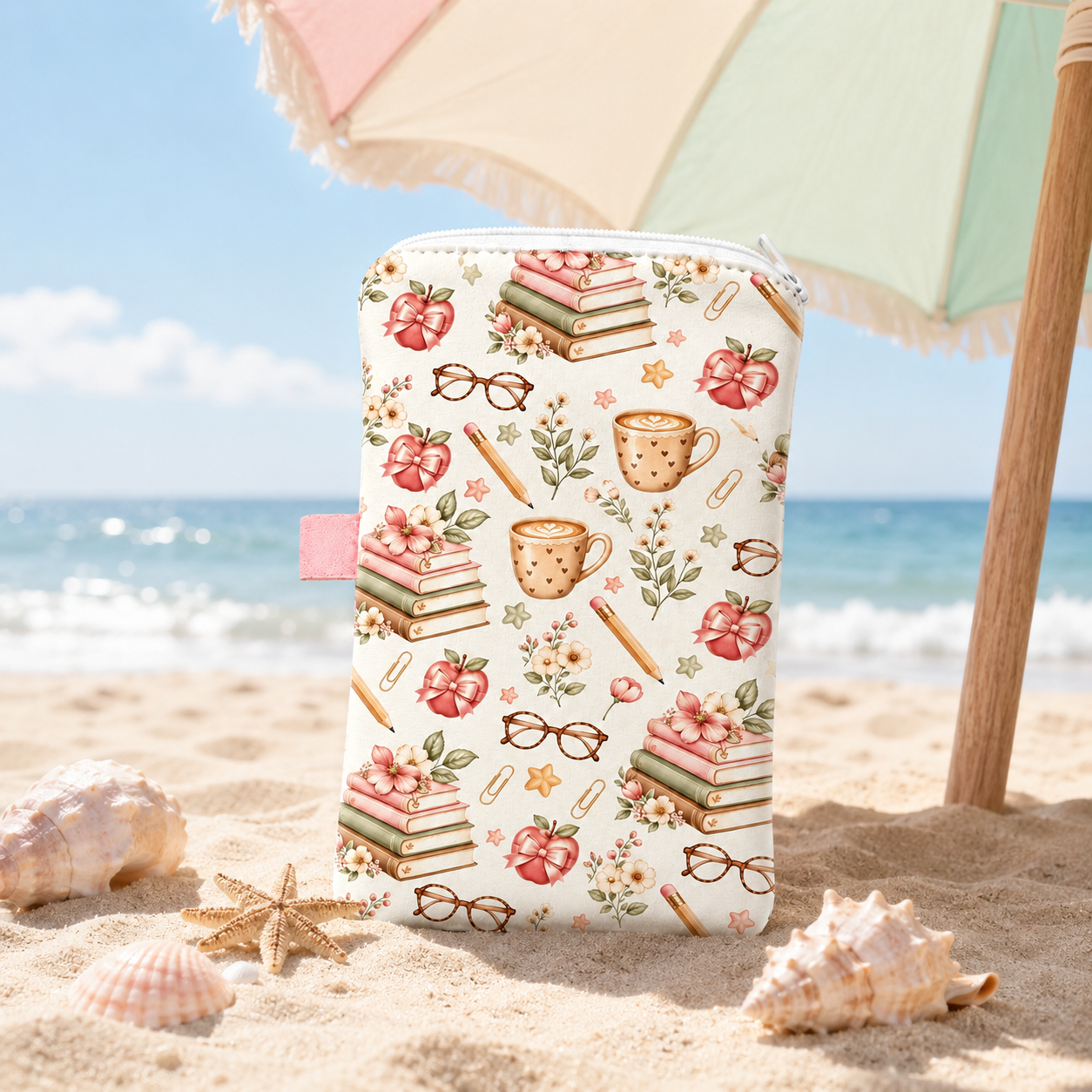 Book Coffee Floral Phone Pouch - Index Tab Divider ulasan dan harga