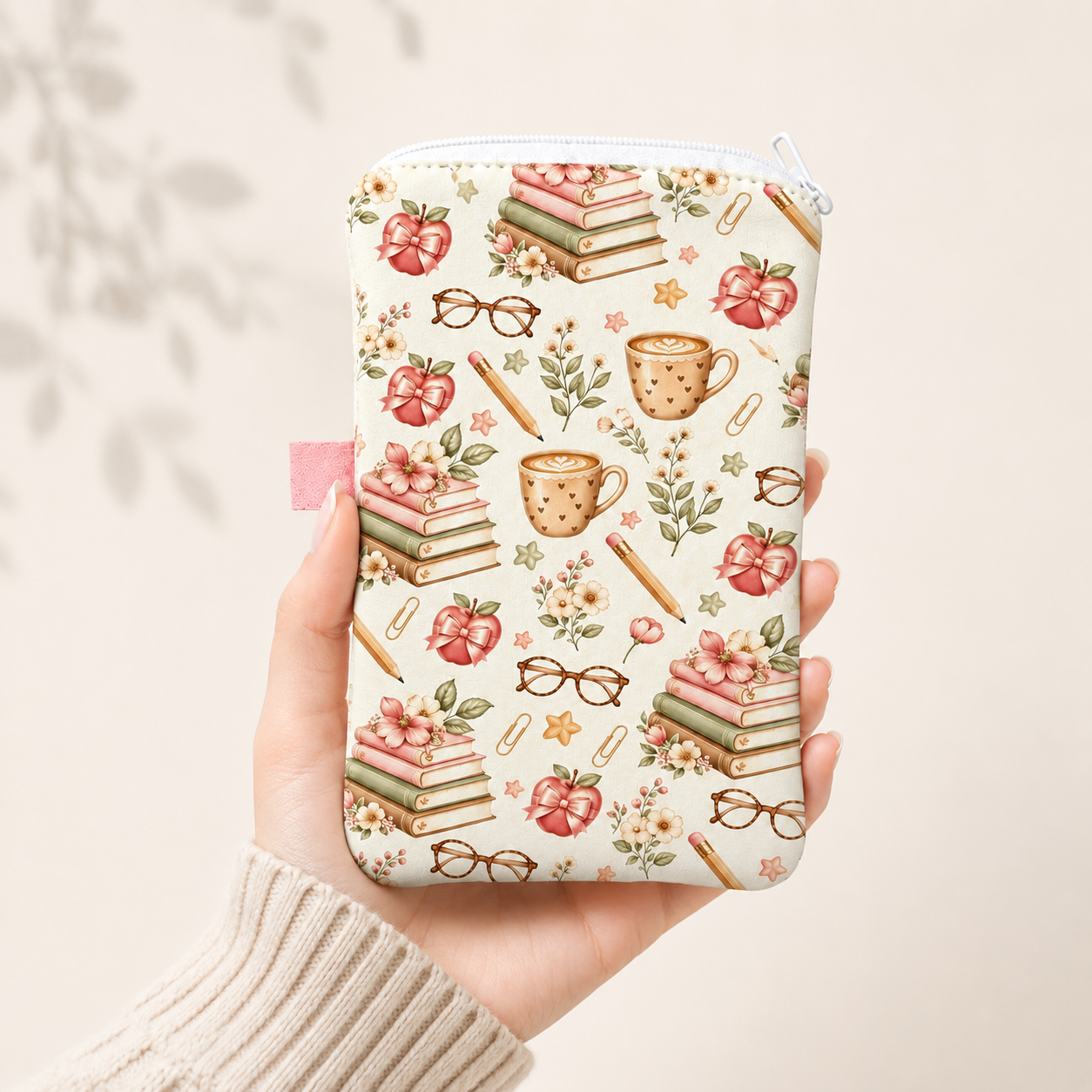 Book Coffee Floral Phone Pouch - Index Tab Divider ulasan dan harga