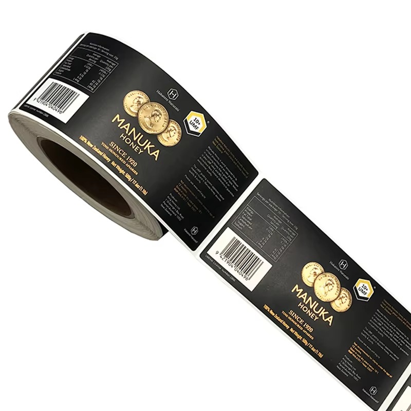 Custom Luxury Gold Foil Vinyl  - Sticker Label Roll ulasan dan harga