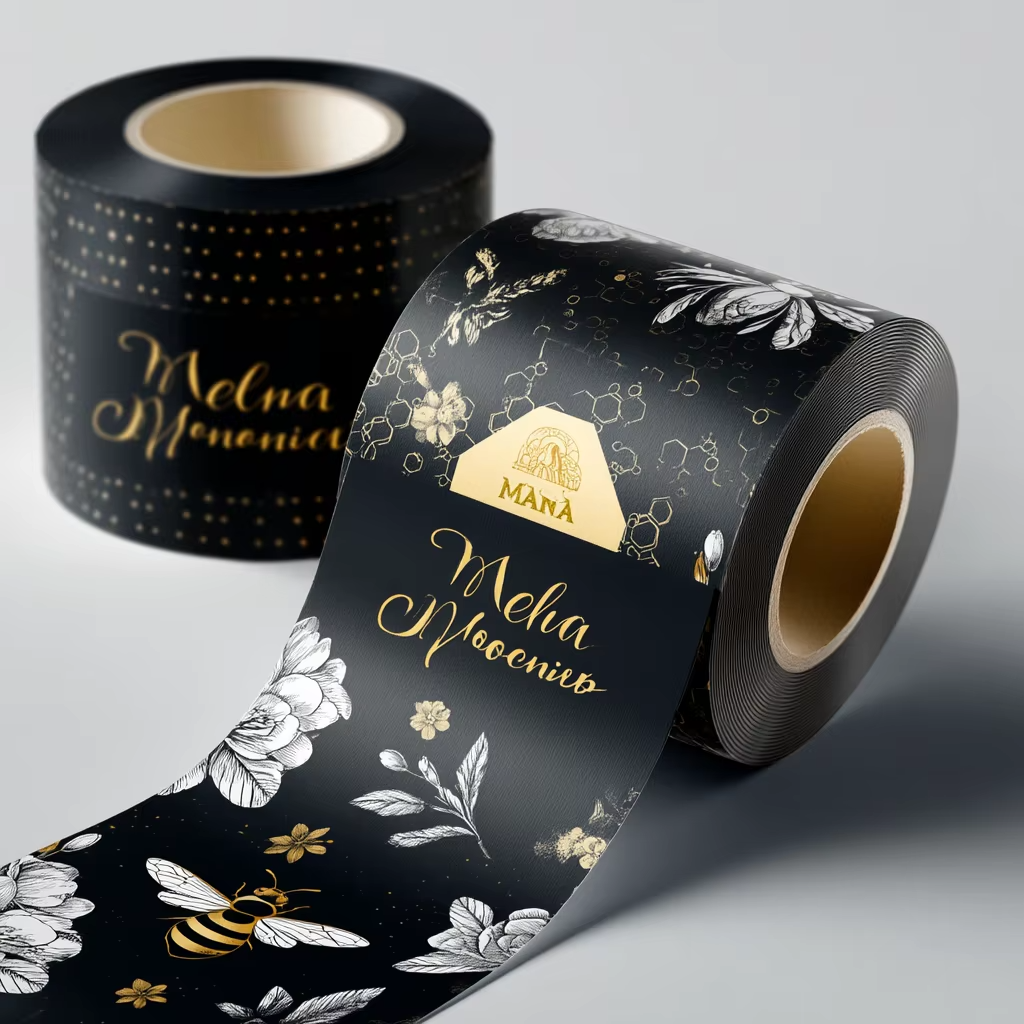 Custom Luxury Gold Foil Vinyl  - Sticker Label Roll ulasan dan harga