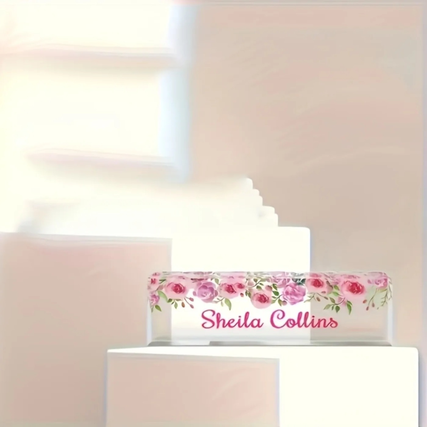 [2D Flat] Minimalist Floral Ac - Desk Name Plate ulasan dan harga