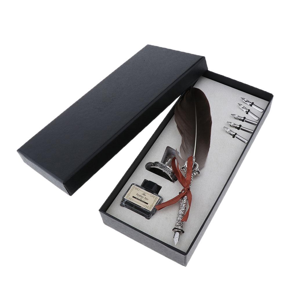 Antique Fountain Pen Feather Q - Calligraphy Ink Bottle ulasan dan harga