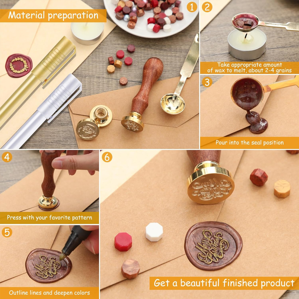 Custom Wedding Initials Brass  - Wax Seal Stamp Kit ulasan dan harga