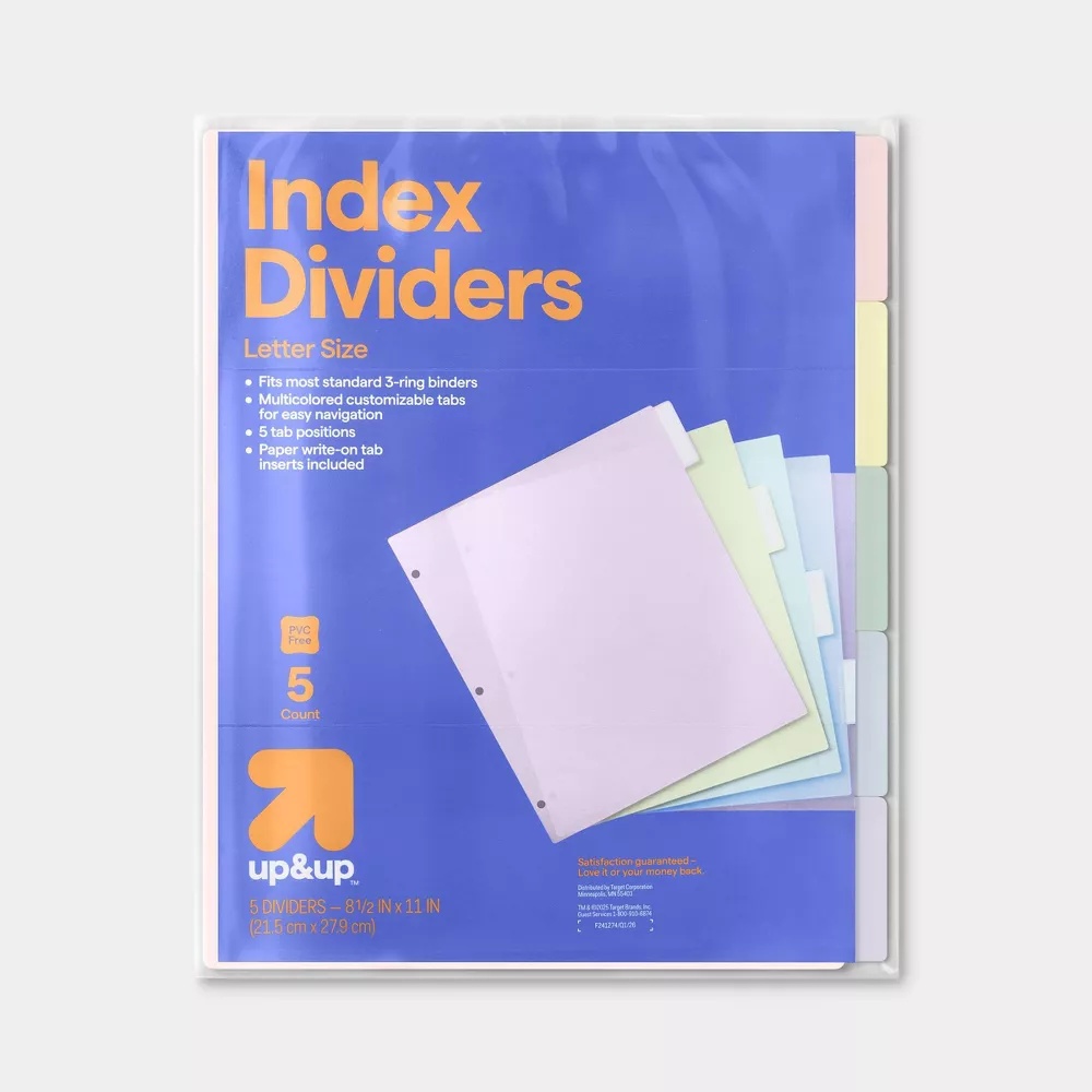 2026 New 5 Pack Multicolor Ind - Index Tab Divider ulasan dan harga