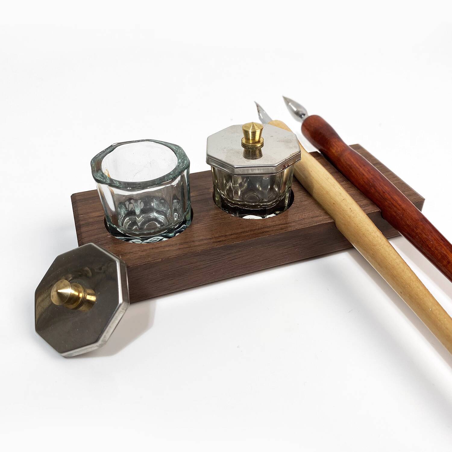 Ink Base Pen Rest Wooden Stand - Calligraphy Ink Bottle ulasan dan harga