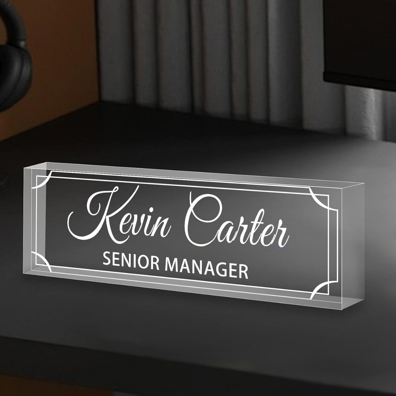 Personalized Acrylic Desk Name - Desk Name Plate ulasan dan harga