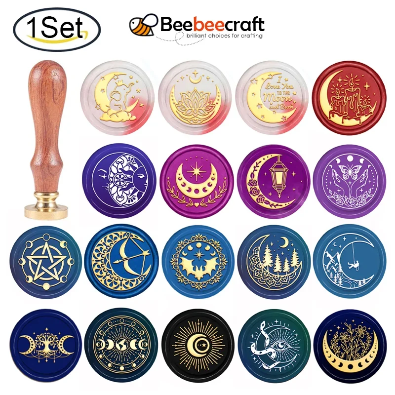 1PC  Moon Phase Wax Seal Stamp - Wax Seal Stamp Kit ulasan dan harga