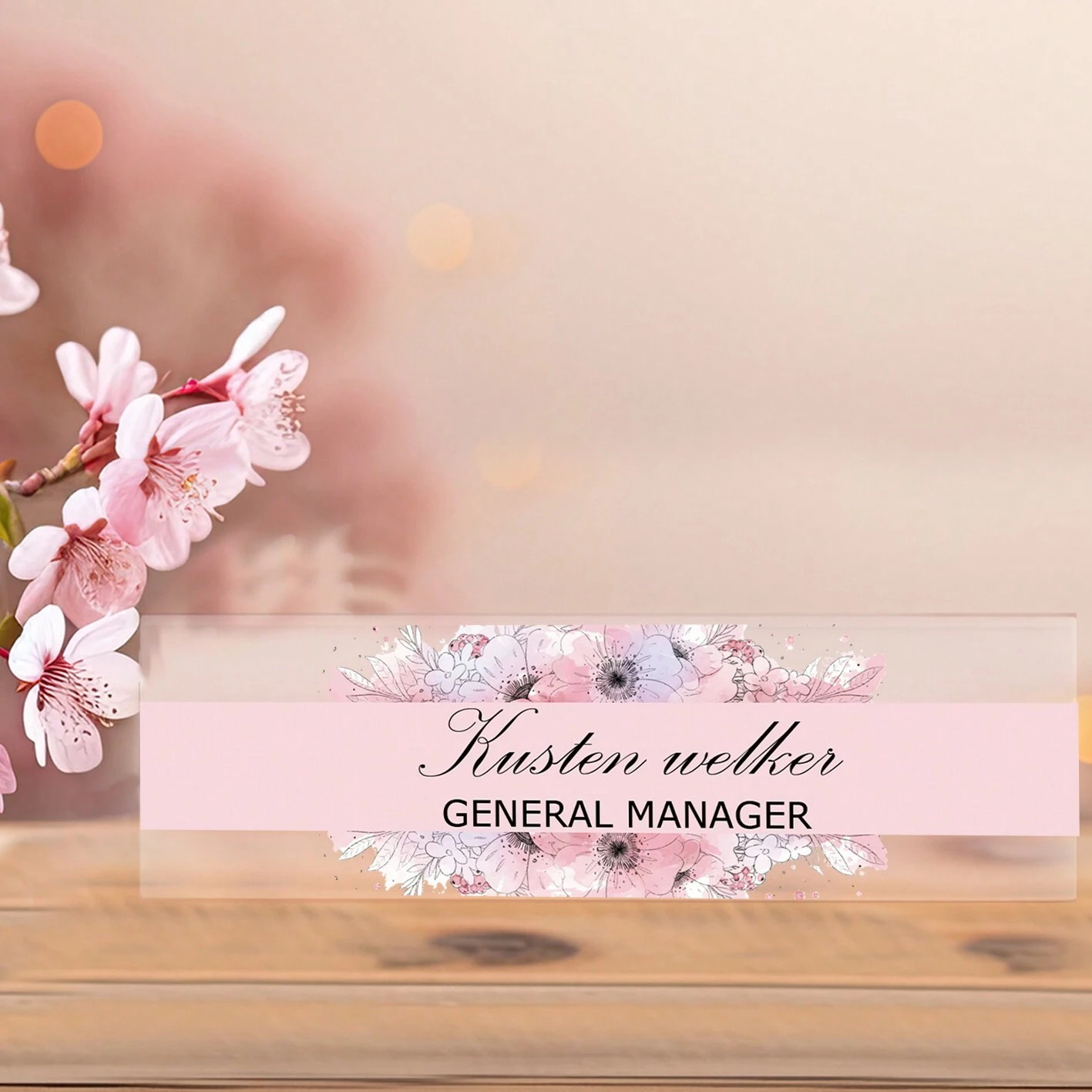 20*6CM Personalized Acrylic De - Desk Name Plate ulasan dan harga