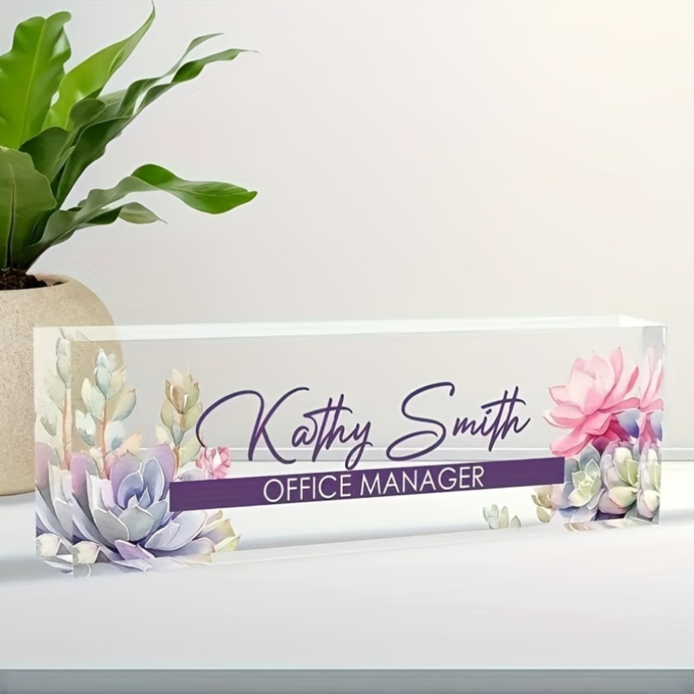 Custom 2D Acrylic Desk Name Pl - Desk Name Plate ulasan dan harga