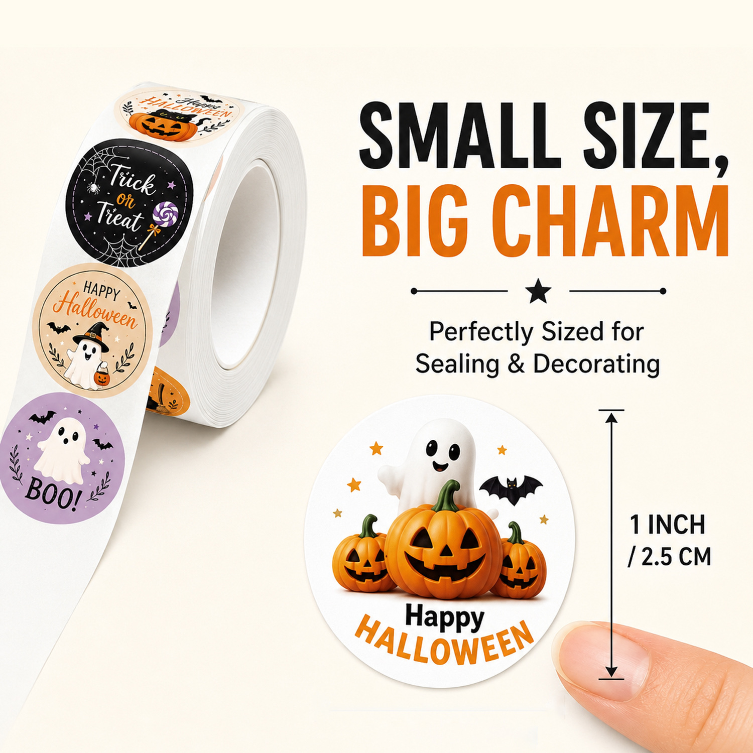 500pcs Per Roll Halloween Graf - Sticker Label Roll ulasan dan harga
